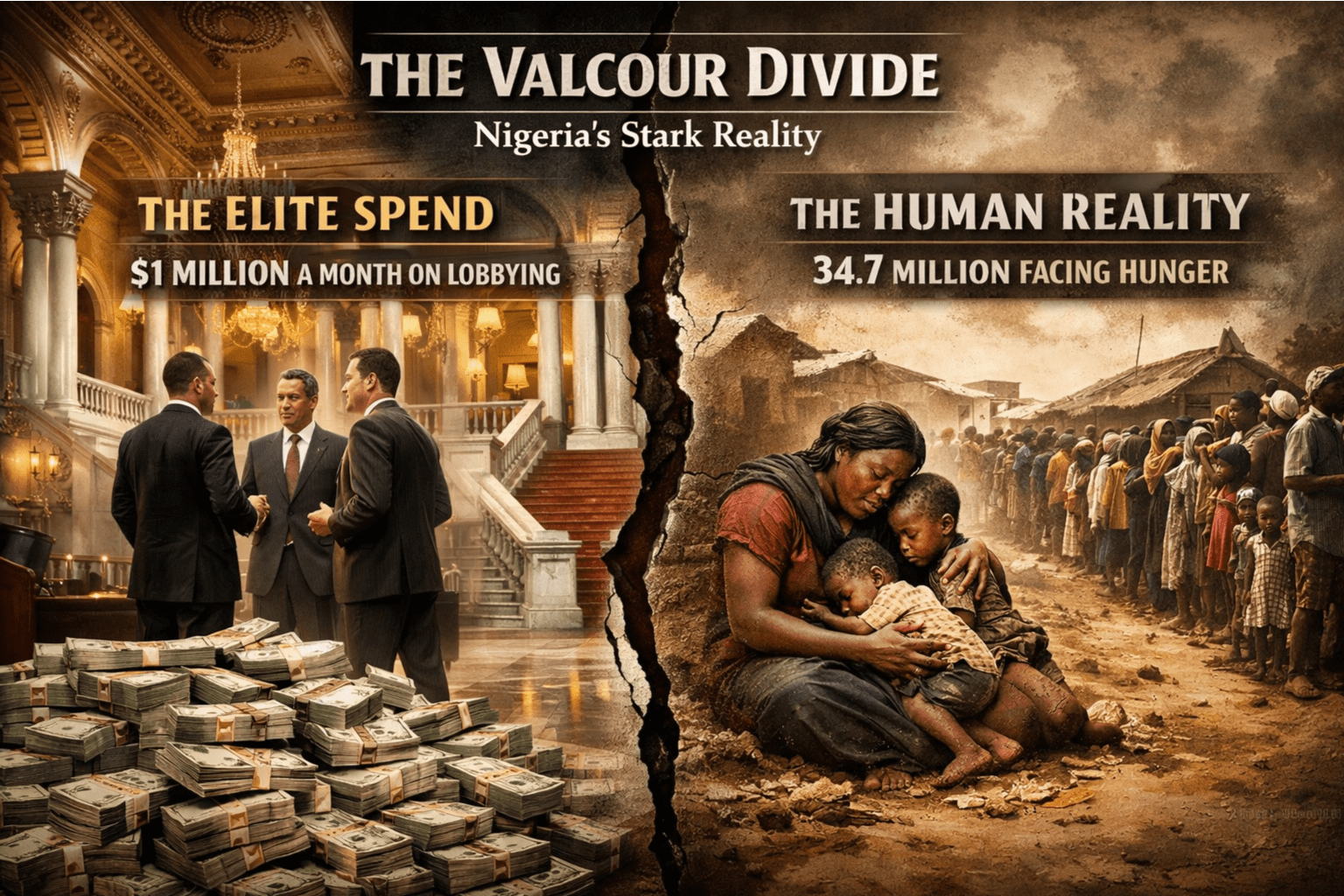 $1 Million-a-Month to Lobby Abroad, Millions Starving at Home: Nigeria’s “Valcour Divide”
